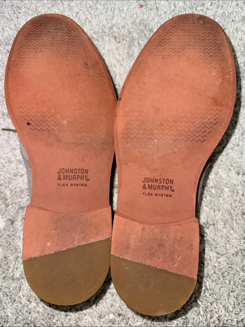 Johnston & Murphy grey Sheepskin Wingtip Oxfords GUC business blokecore luxury